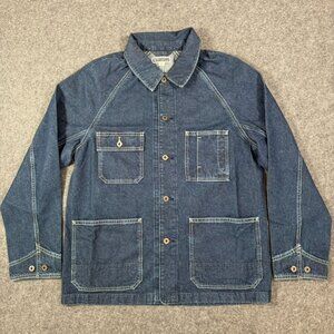 Wallace & Barnes Mens Barn Coat Chore jacket Japanese Denim Dark Wash Large‎ NWT